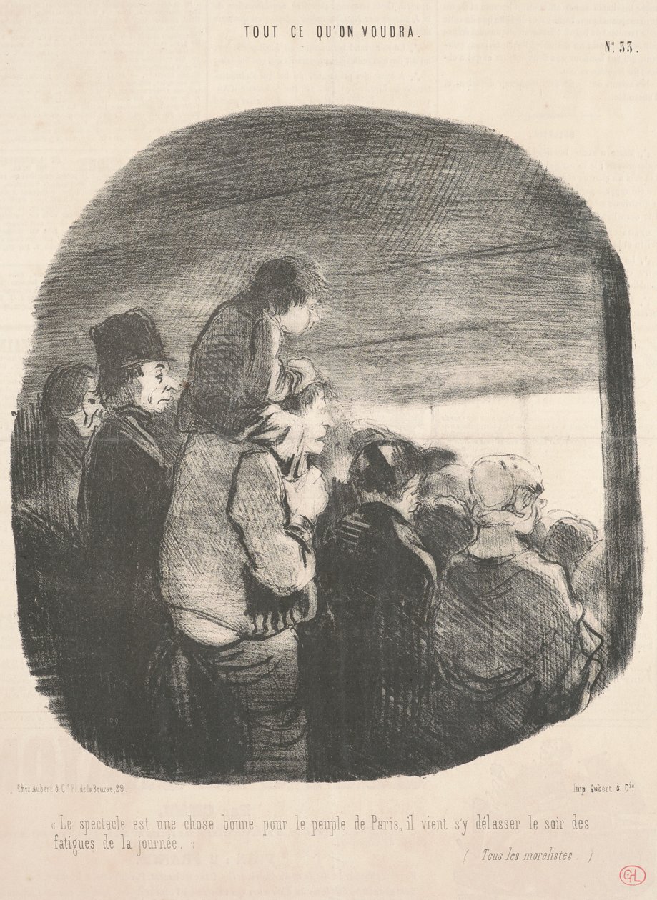Die Vorstellung ist eine gute Sache für das Volk von Paris von Honoré Daumier