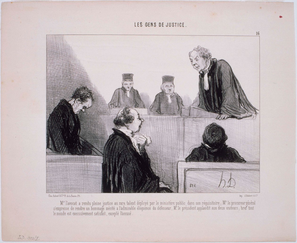 Die Leute der Justiz: Herr Anwalt hat volle Gerechtigkeit gebracht... von Honoré Daumier