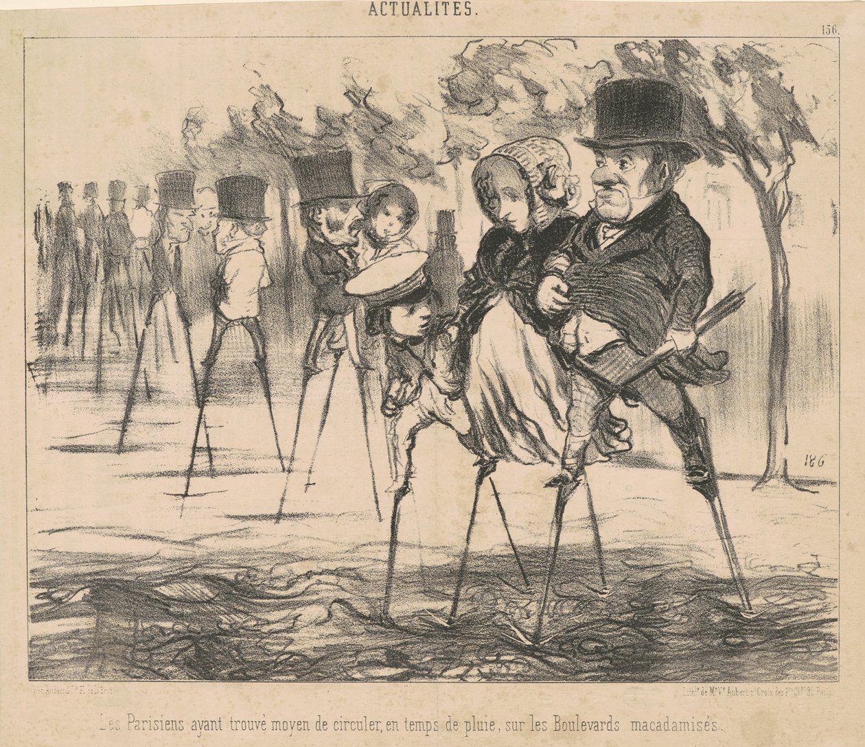 Die Pariser haben einen Weg gefunden, sich fortzubewegen ... von Honoré Daumier