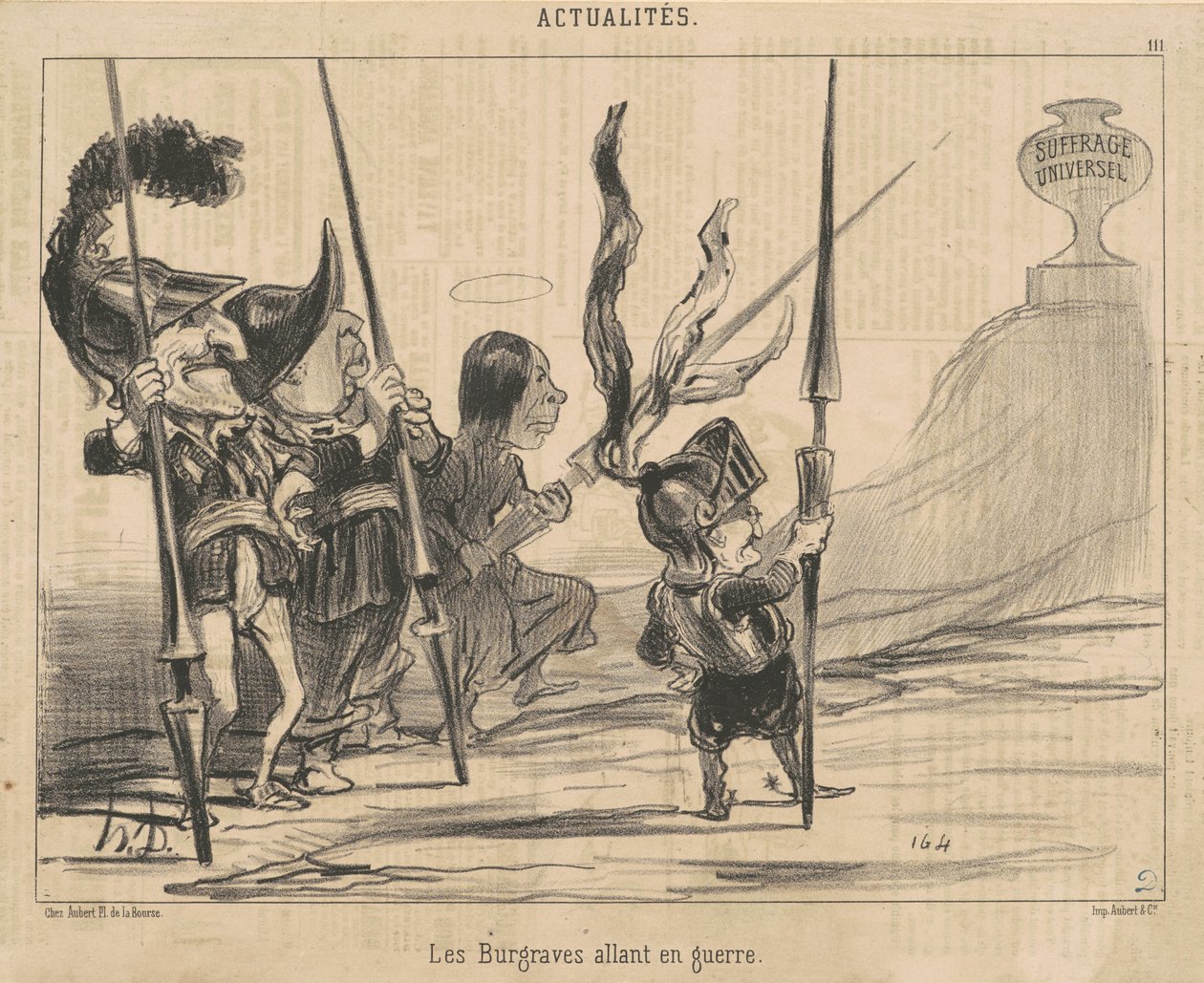 Die Burggrafen ziehen in den Krieg von Honoré Daumier