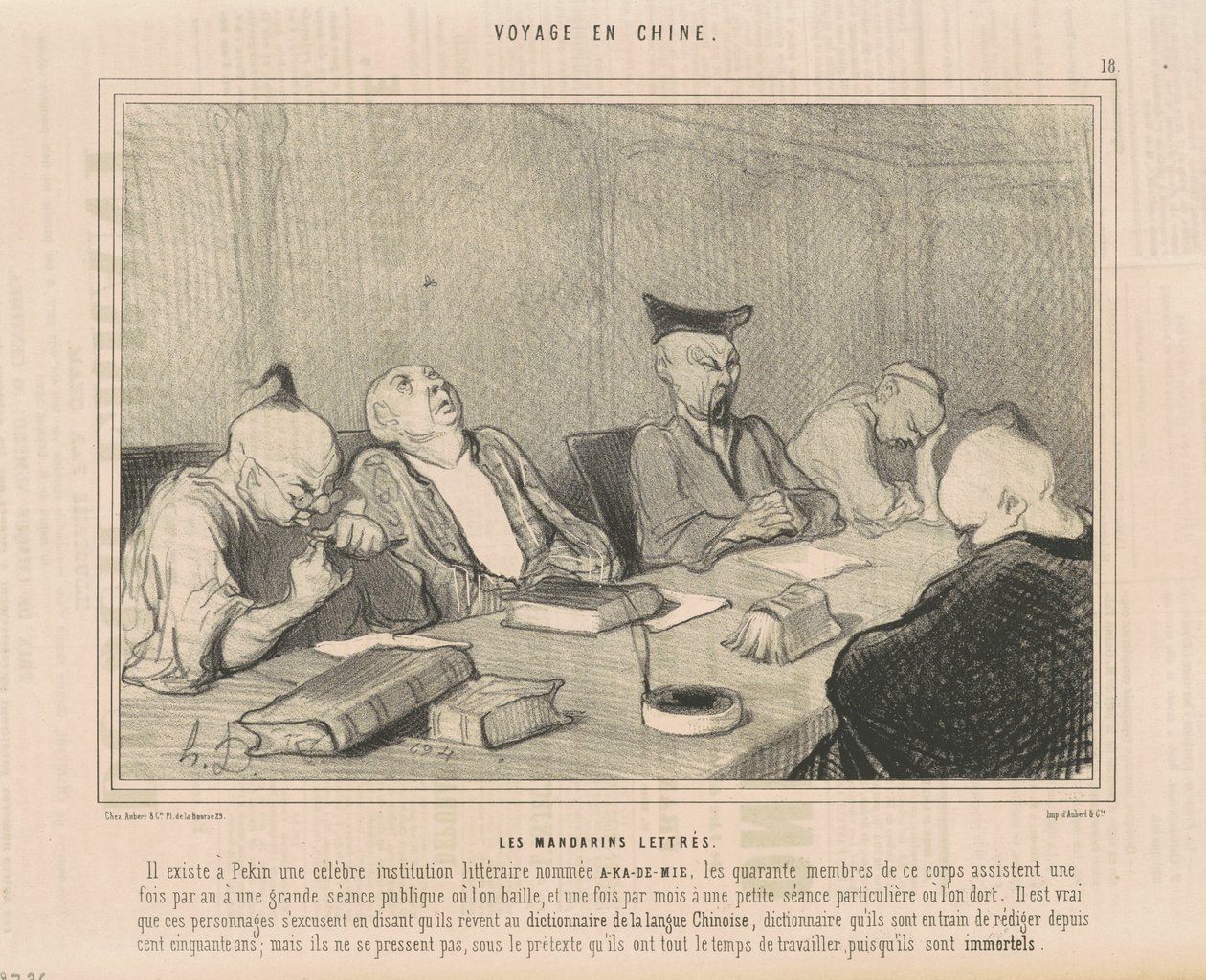 Die gelehrten Mandarine von Honoré Daumier