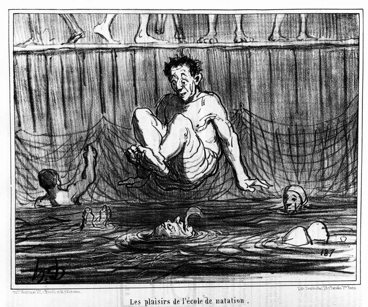 Die Freuden der Schwimmschule: Illustration aus „Sketch d