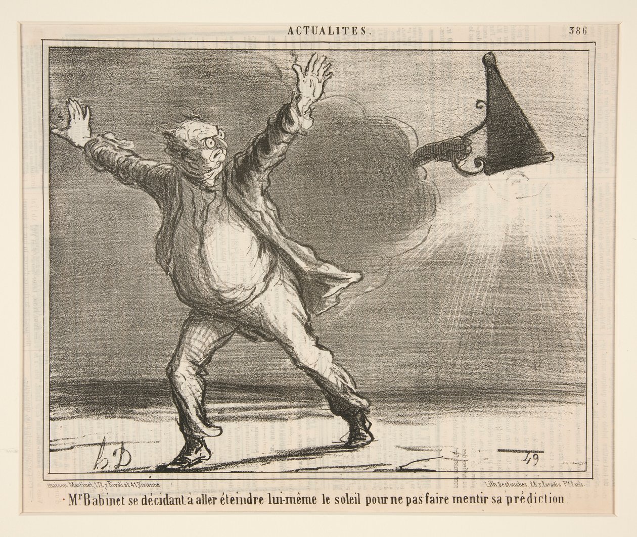 M. Babinet entscheidet sich, selbst zu löschen von Honoré Daumier