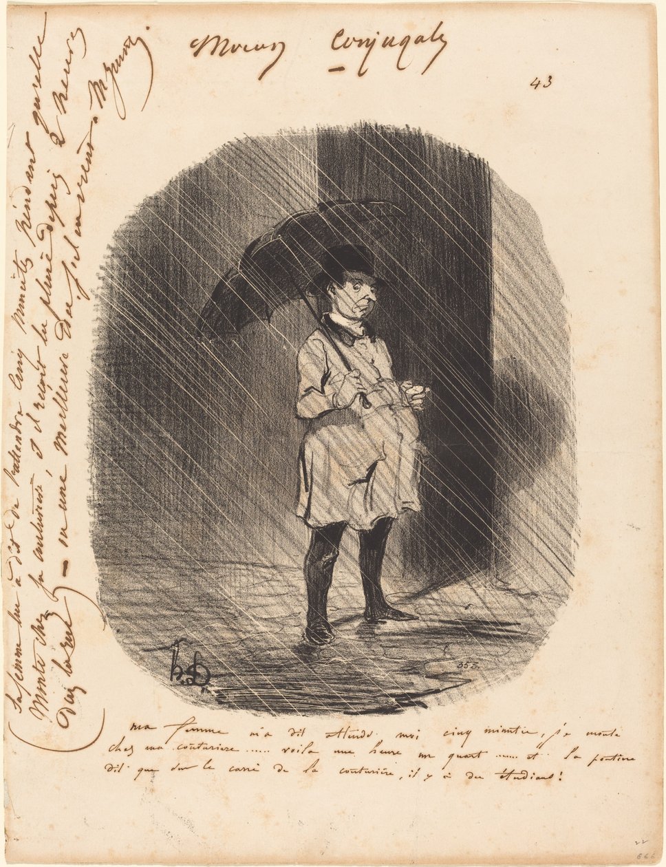 Meine Frau sagte mir: Warte fünf Minuten... von Honoré Daumier