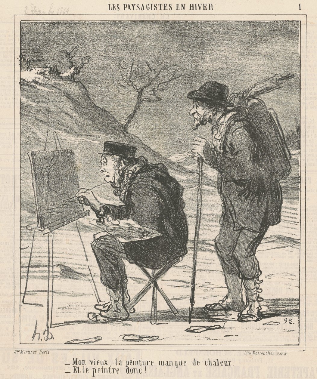 Mein Alter, dein Gemälde fehlt es an Wärme... von Honoré Daumier