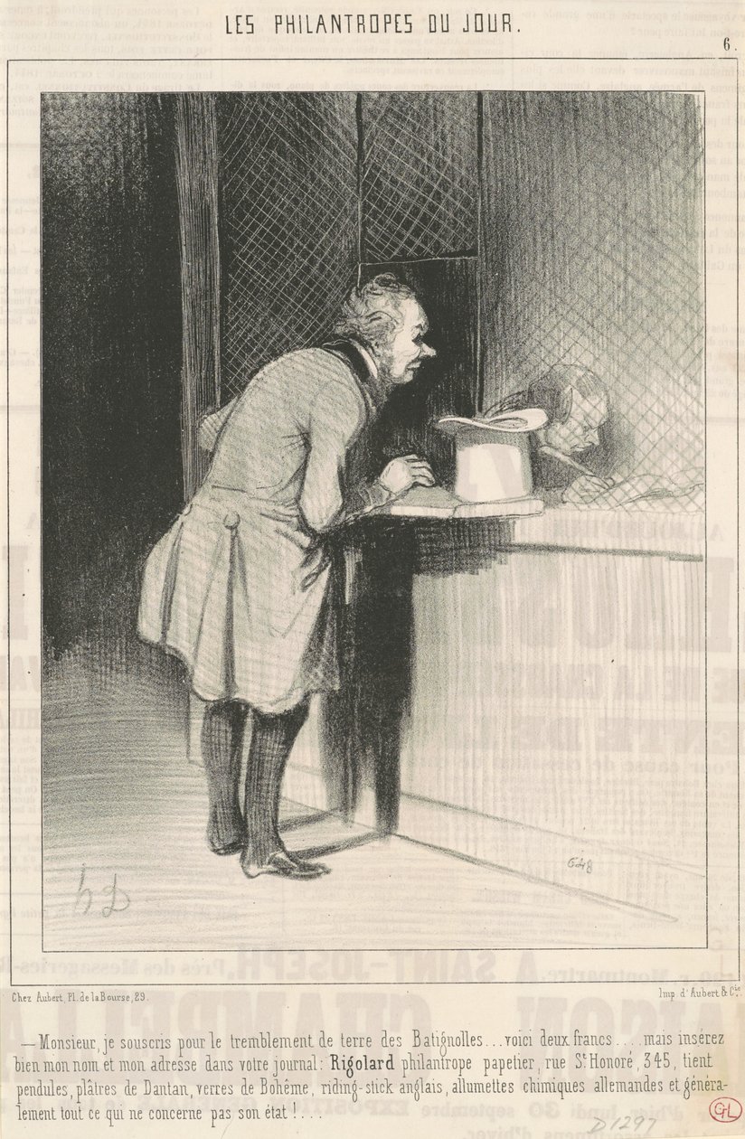 Herr, ich spende für das Erdbeben ... von Honoré Daumier