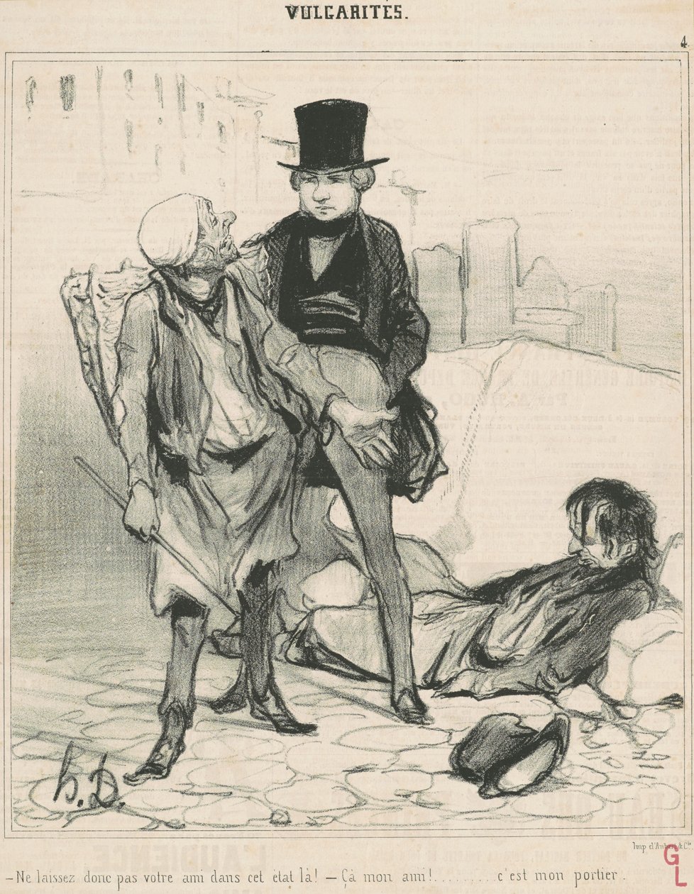 Lass deinen Freund nicht in diesem Zustand! von Honoré Daumier