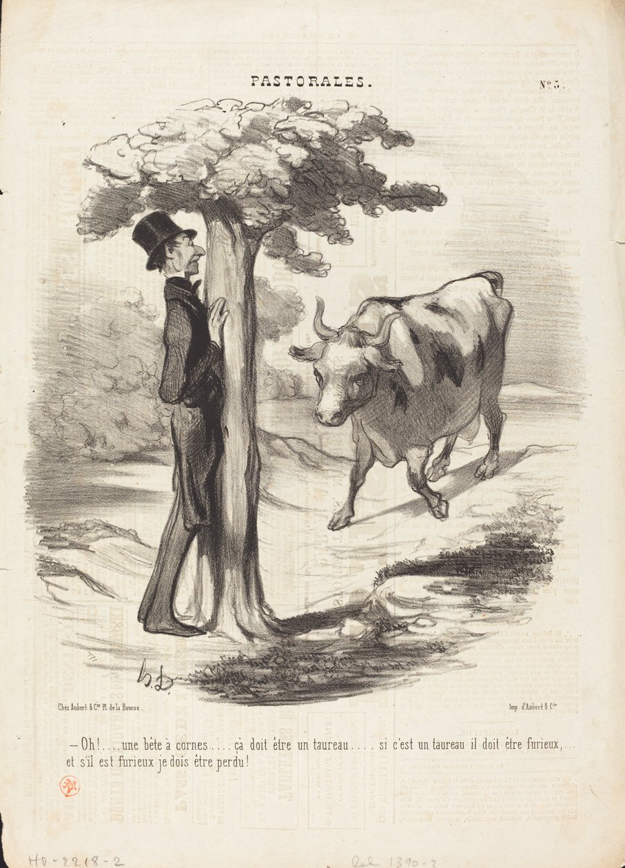 Oh!... ein gehörntes Tier... von Honoré Daumier