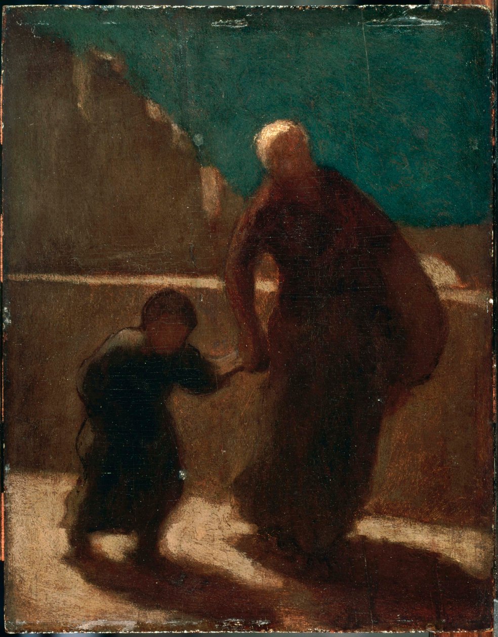 Auf einer Brücke bei Nacht von Honoré Daumier
