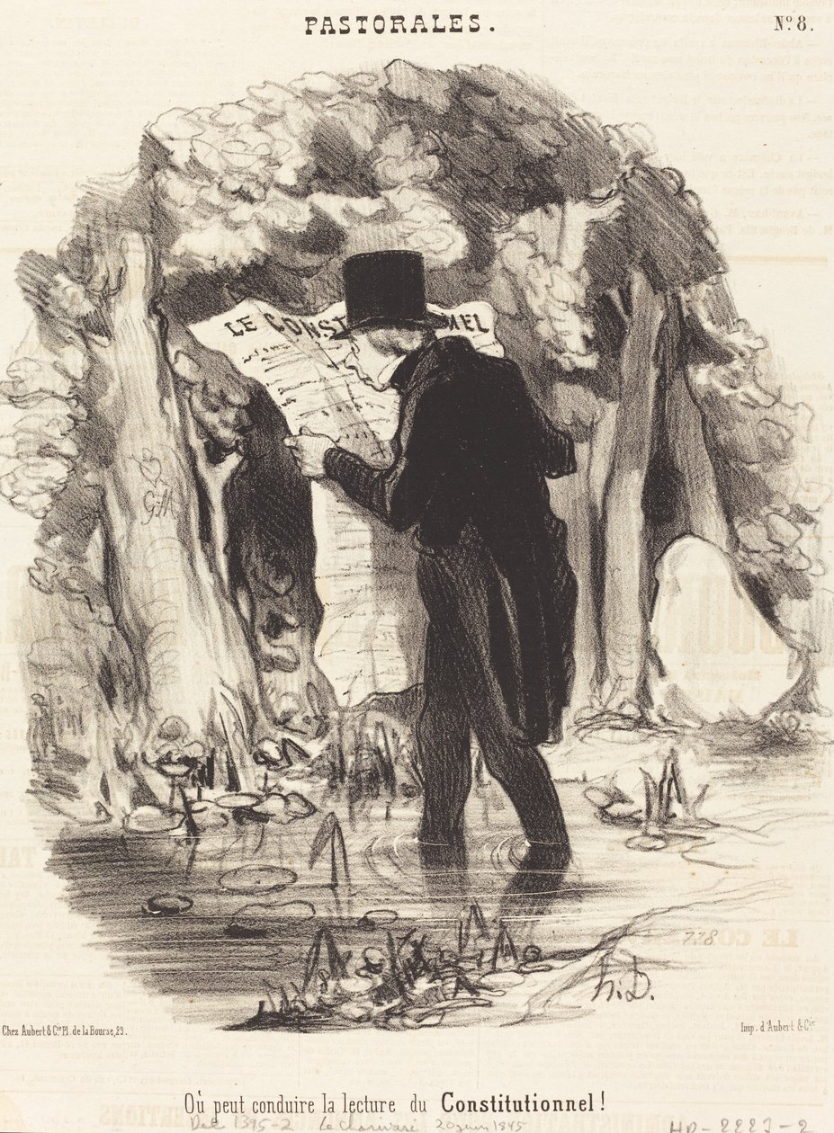 Wohin das Lesen des Constitutionnel führen kann von Honoré Daumier