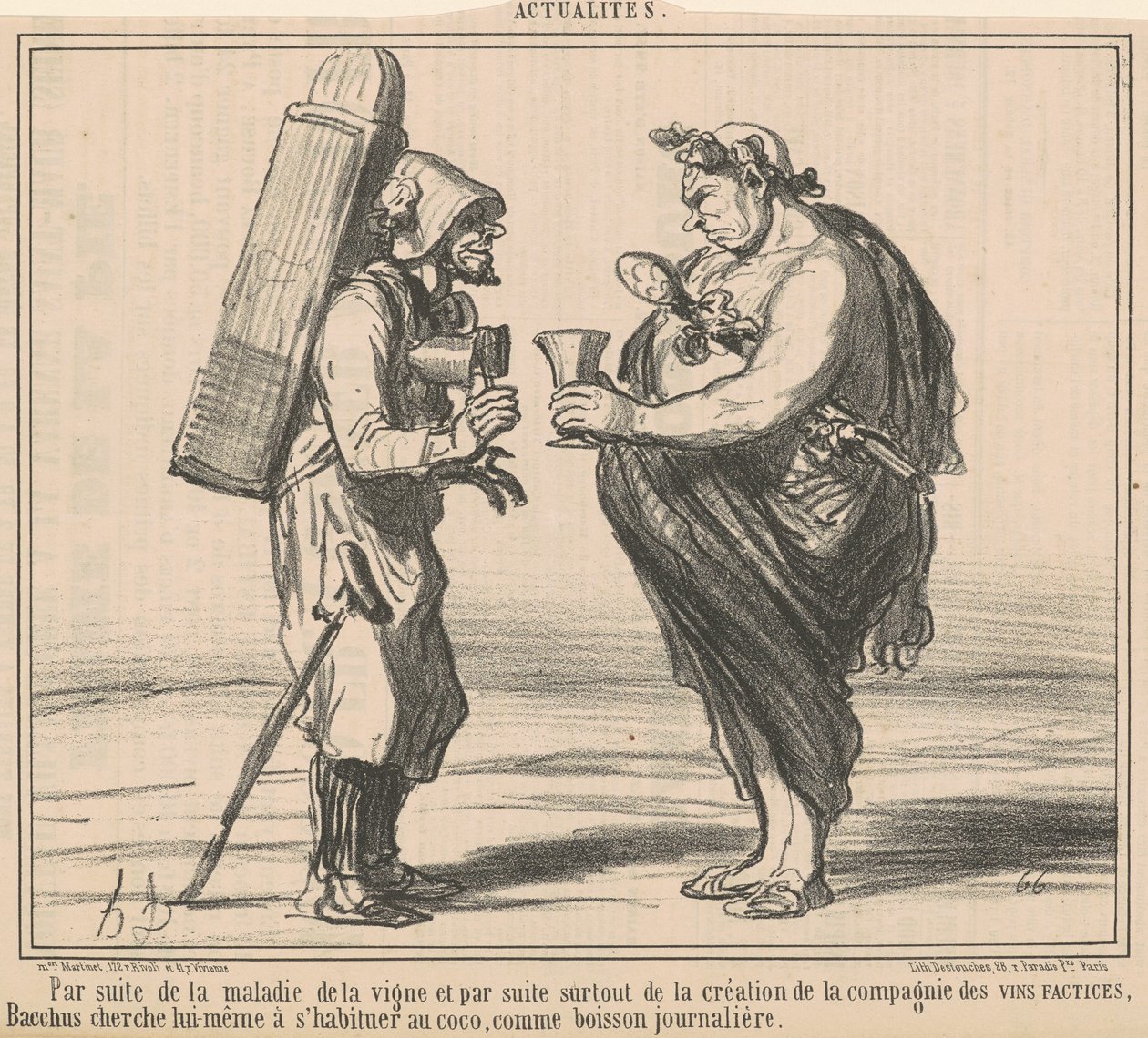 Aufgrund der Krankheit des Weinstocks von Honoré Daumier
