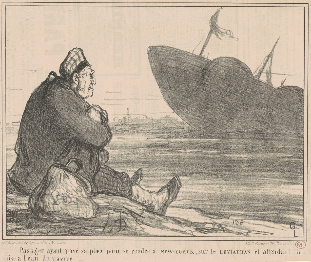 Passagier hat bezahlt ... um nach New York zu fahren von Honoré Daumier