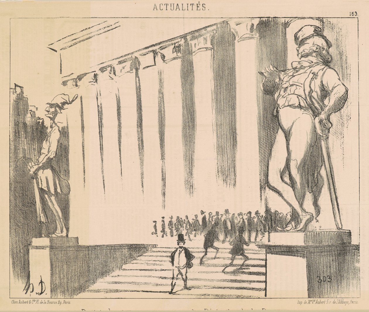 Projekt von Statuen zur Verzierung ... der Börse von Honoré Daumier