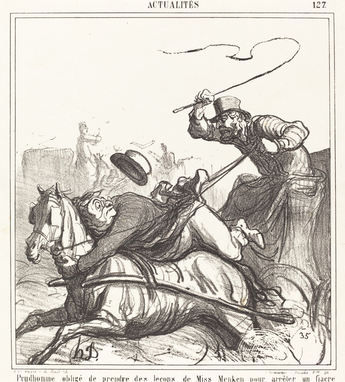 Prudhomme muss Unterricht nehmen... von Honoré Daumier