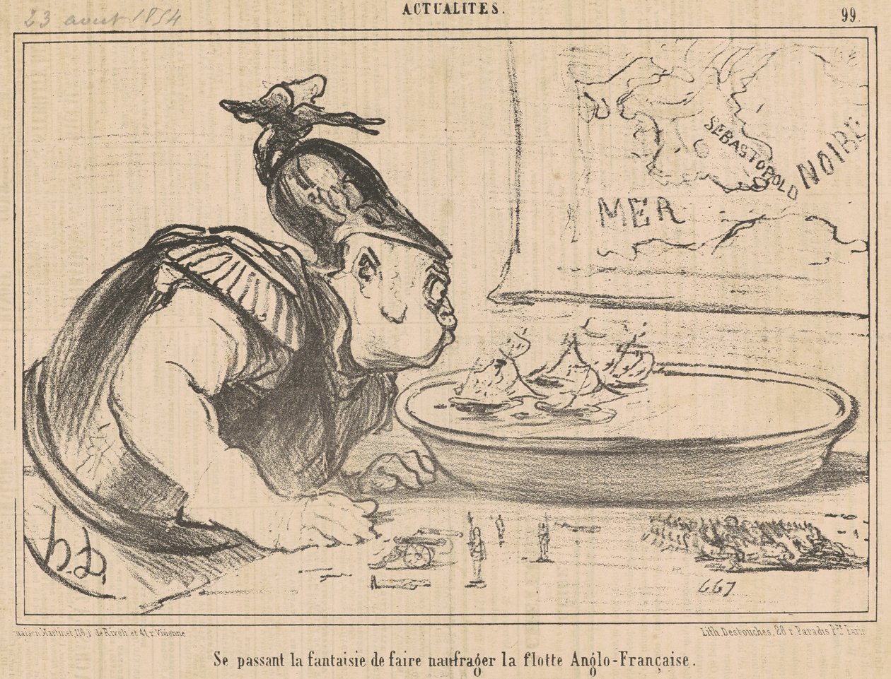 Se passant la fantaisie de faire naufrager ... von Honoré Daumier
