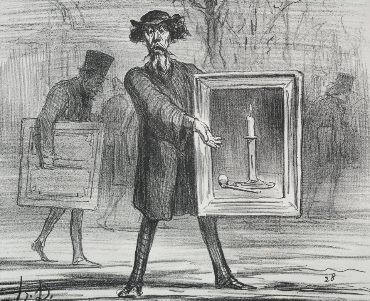 Die Ausstellung von 1859 (Tafel 1): Sie haben dies abgelehnt, die Ignoranten! von Honoré Daumier