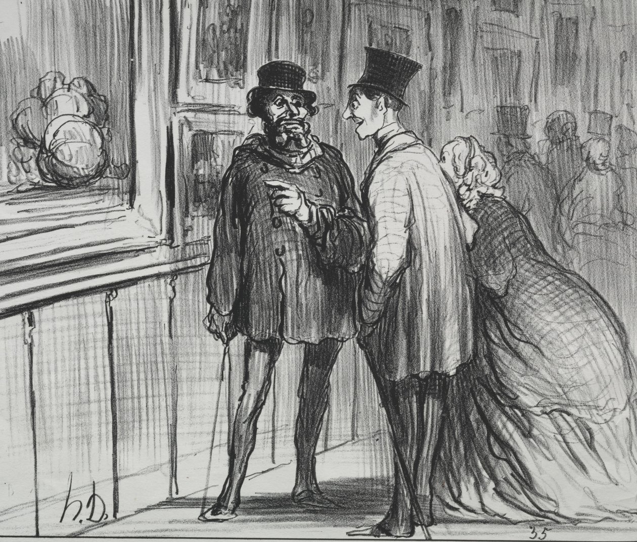 Die Ausstellung von 1859, Platte 8: Der Maler, dessen Gemälde abgelehnt wurde..., 1859 von Honoré Daumier