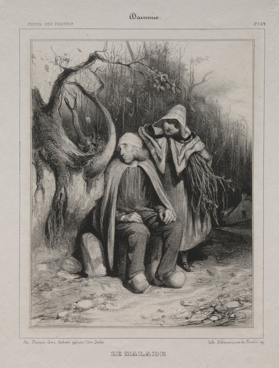 Der Kranke, 1835 von Honoré Daumier