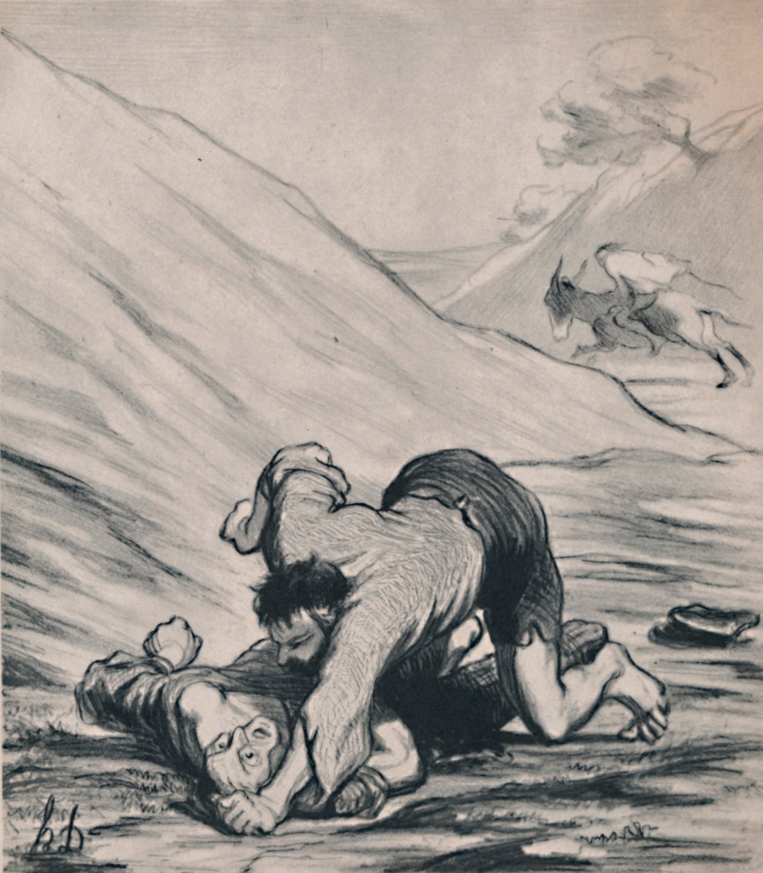 Die Räuber und der Esel, um 1860er, 1946 von Honoré Daumier