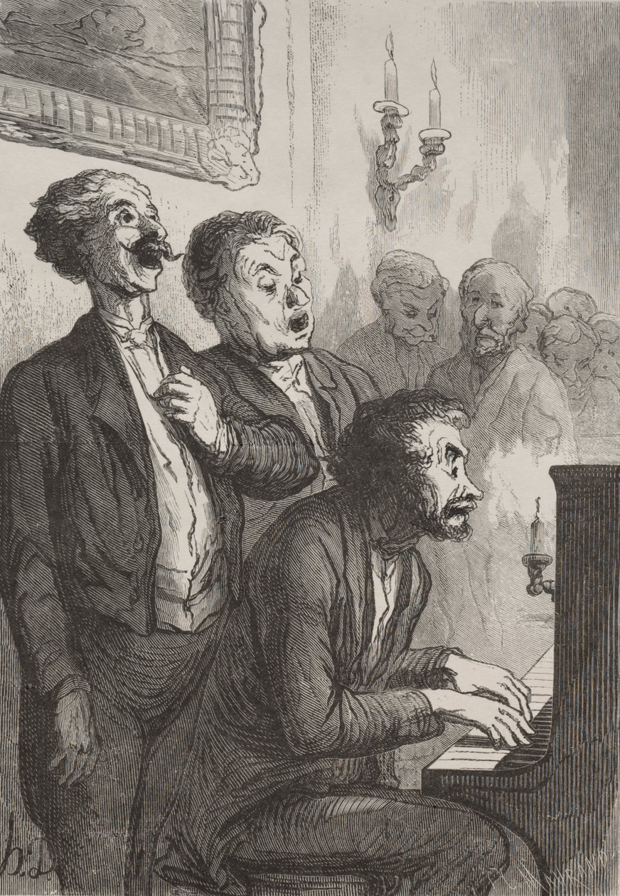 Die Sänger im Salon von Honoré Daumier