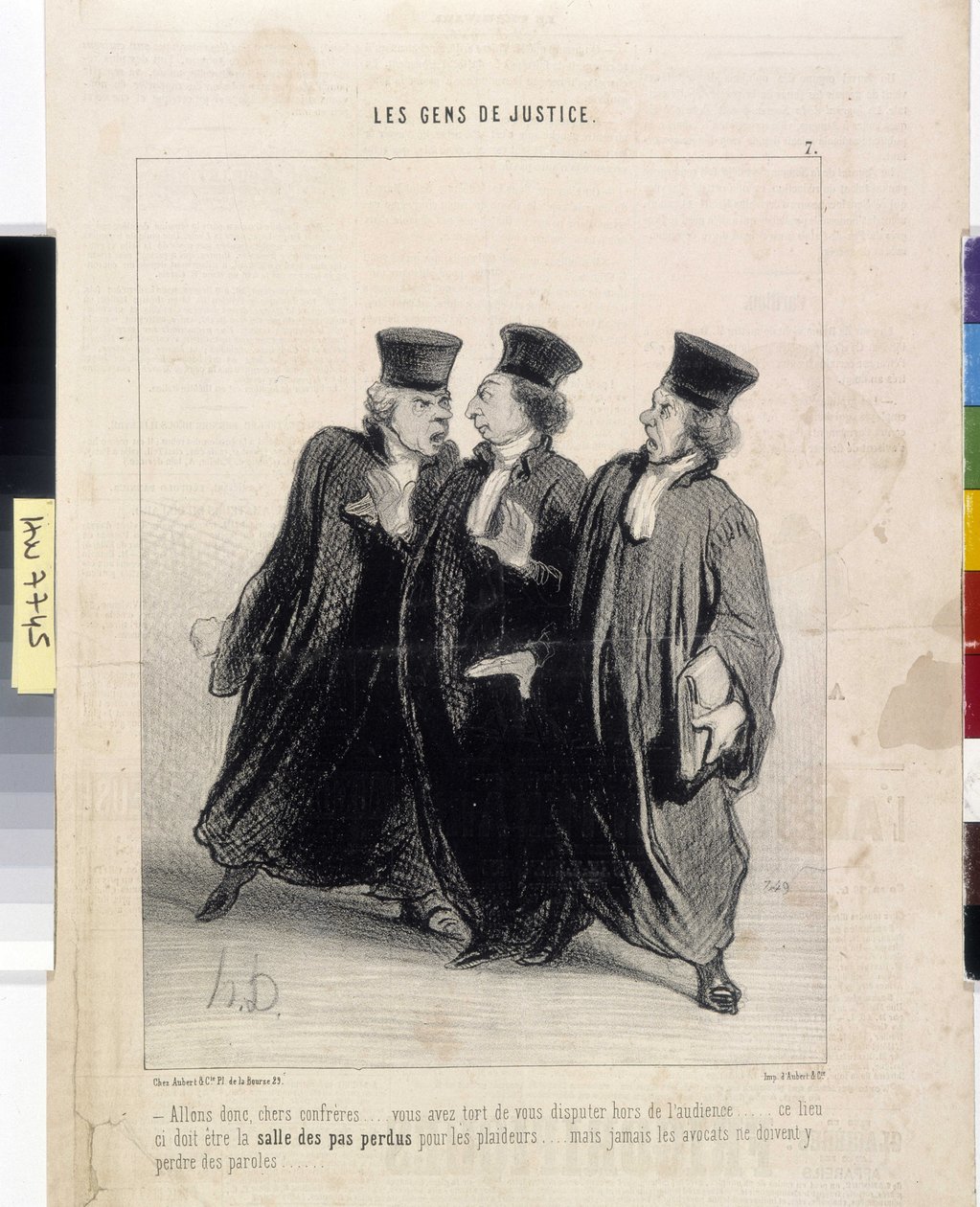Die Leute der Gerechtigkeit. Karikatur von Honore Daumier (1808-1879), 37,5x28. Auszug aus der Zeitung Le Charivari, Musée des Beaux Arts, Palais Longchamp, Marseille von Honoré Daumier