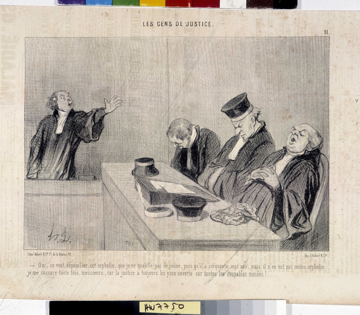 Die Leute der Justiz. Karikatur von Honore Daumier, aus der Zeitung Le Charivari von Honoré Daumier