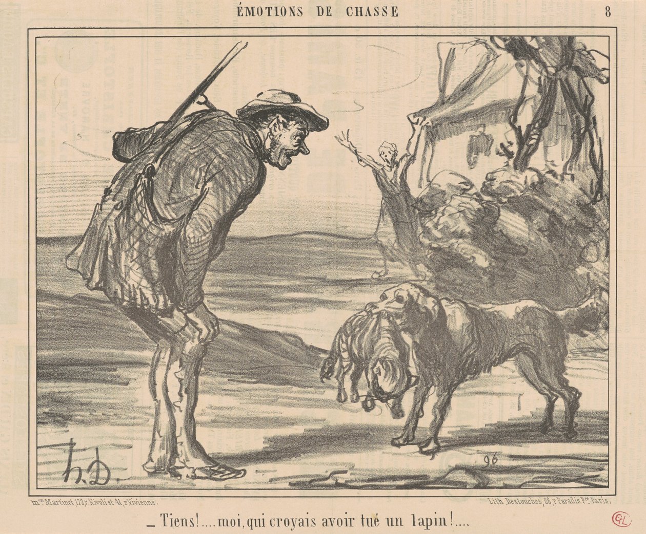 Oh! Ich dachte, ich hätte einen Hasen getötet! ... von Honoré Daumier