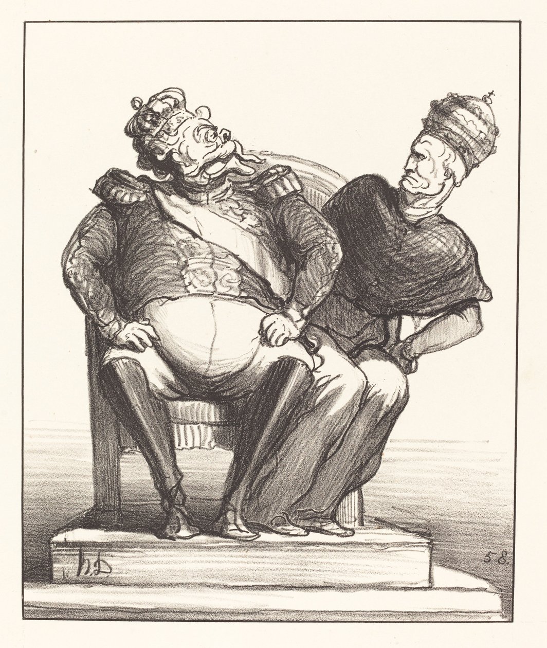 Zu eng für zwei von Honoré Daumier