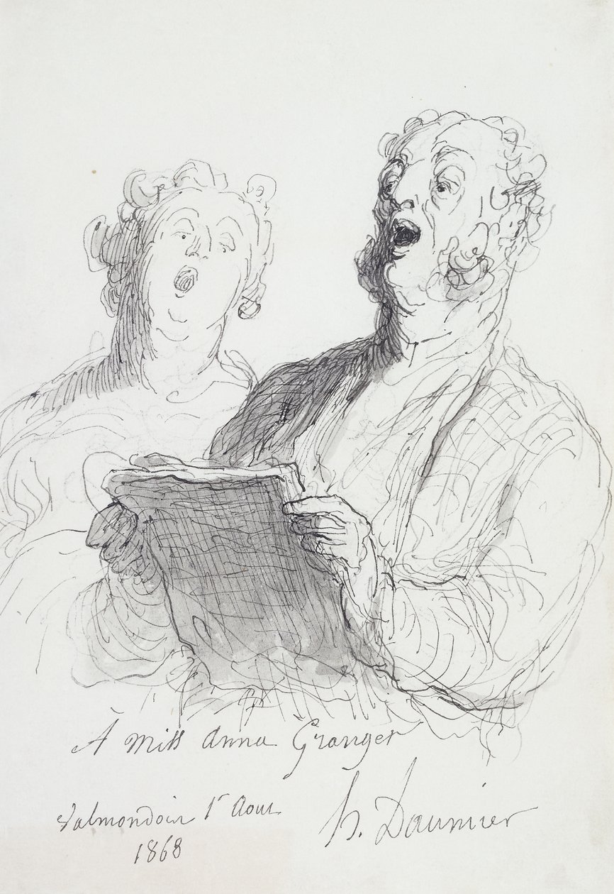 Zwei Sänger, 1868 von Honoré Daumier