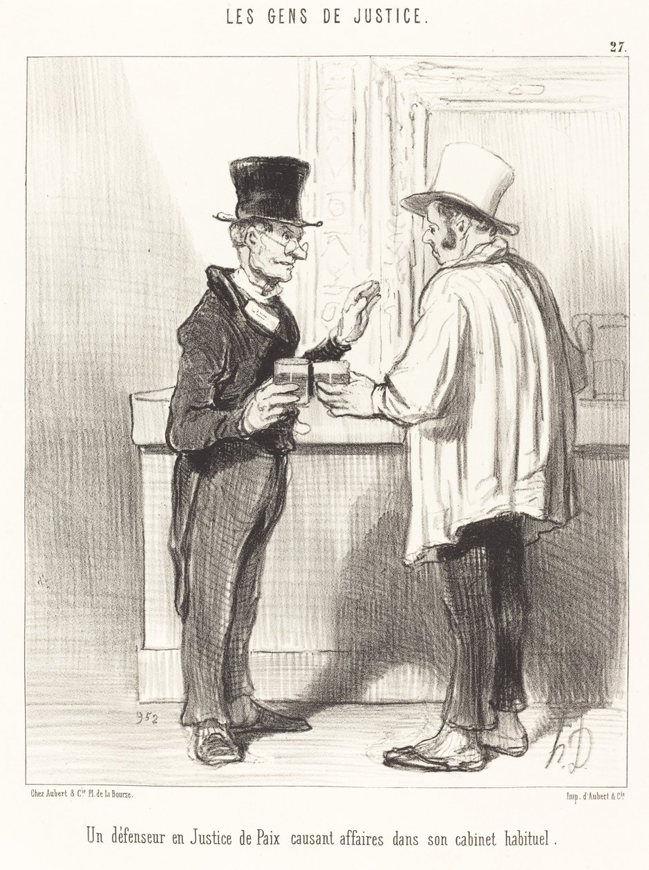 Ein Verteidiger... plaudert... in seinem üblichen Büro von Honoré Daumier