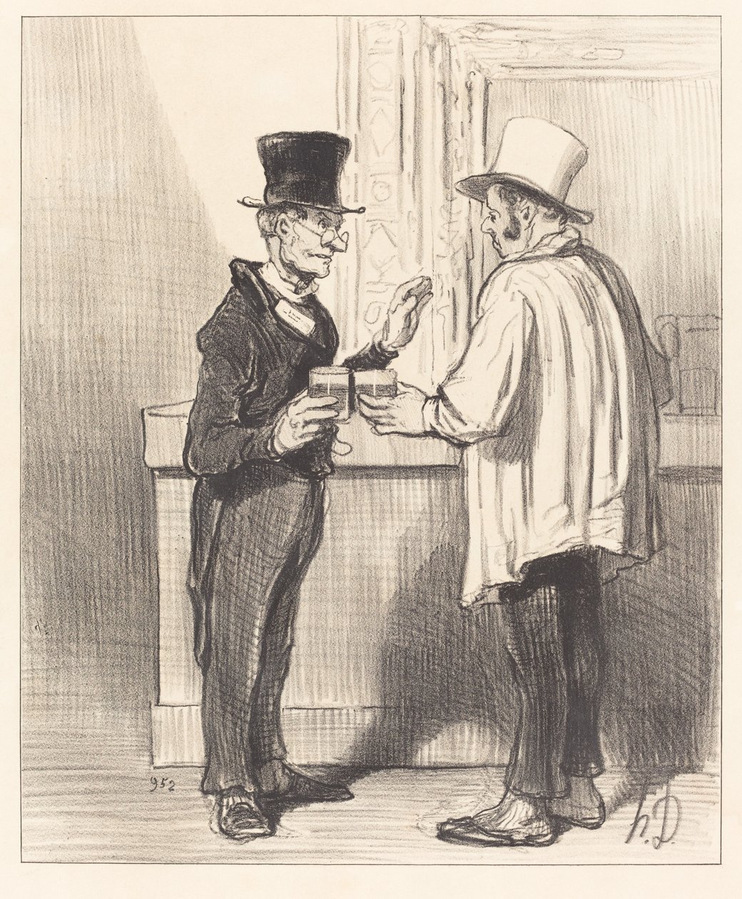 Ein Verteidiger... plaudert... in seinem üblichen Büro von Honoré Daumier