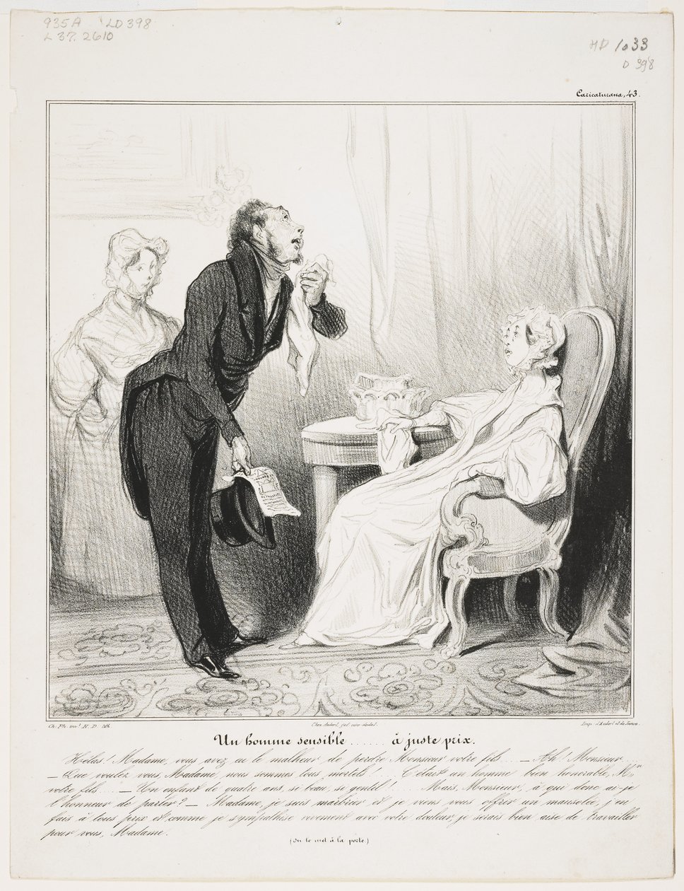 Ein empfindsamer Mann (Caricaturana 43) von Honoré Daumier