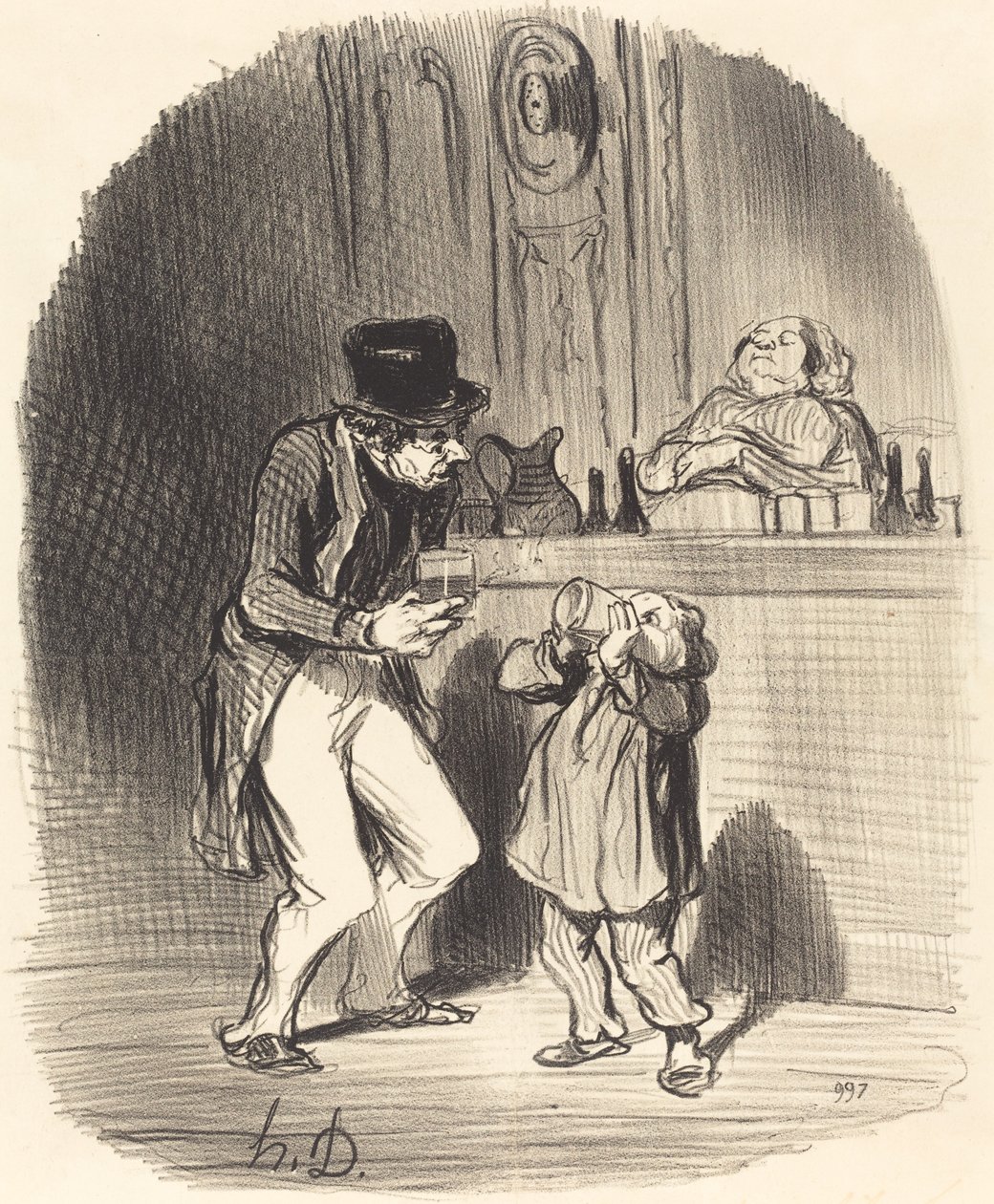 Ein Vater, der seinem Sohn... von Honoré Daumier