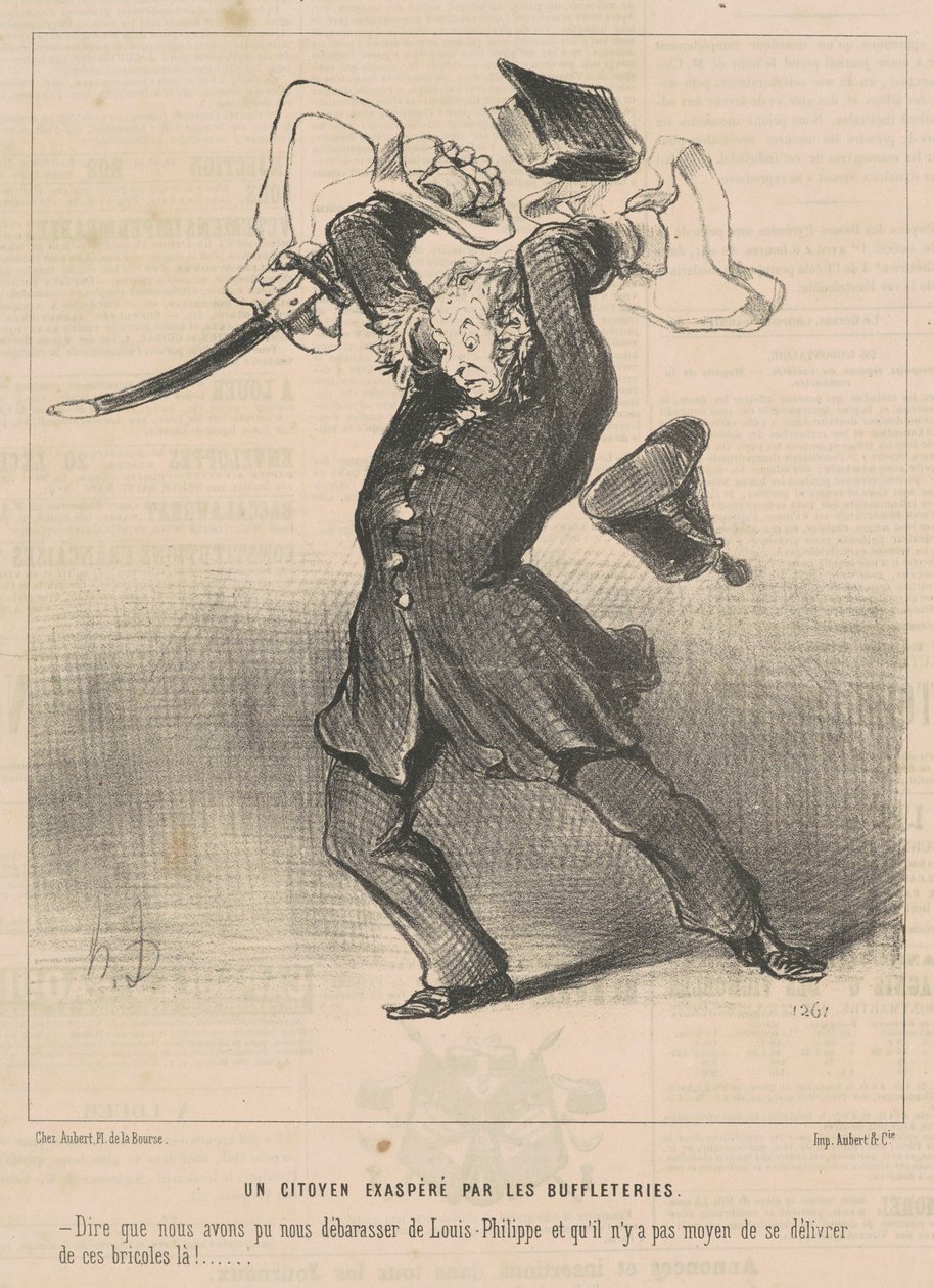 Ein Bürger, der von den Buffletterien verärgert ist von Honoré Daumier