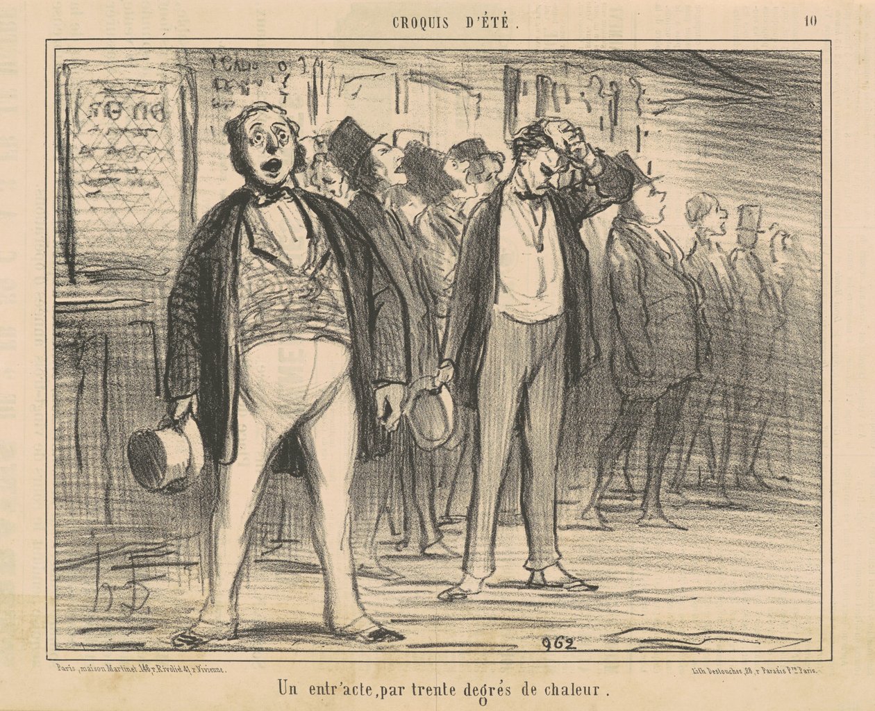 Eine Pause, bei dreißig Grad Hitze von Honoré Daumier