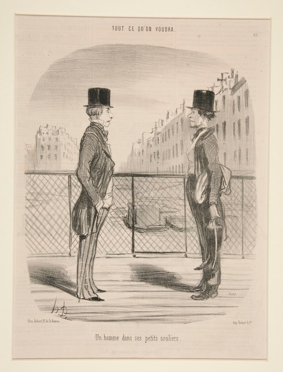 Ein Mann in seinen kleinen Schuhen, aus Tout Ce Qu von Honoré Daumier