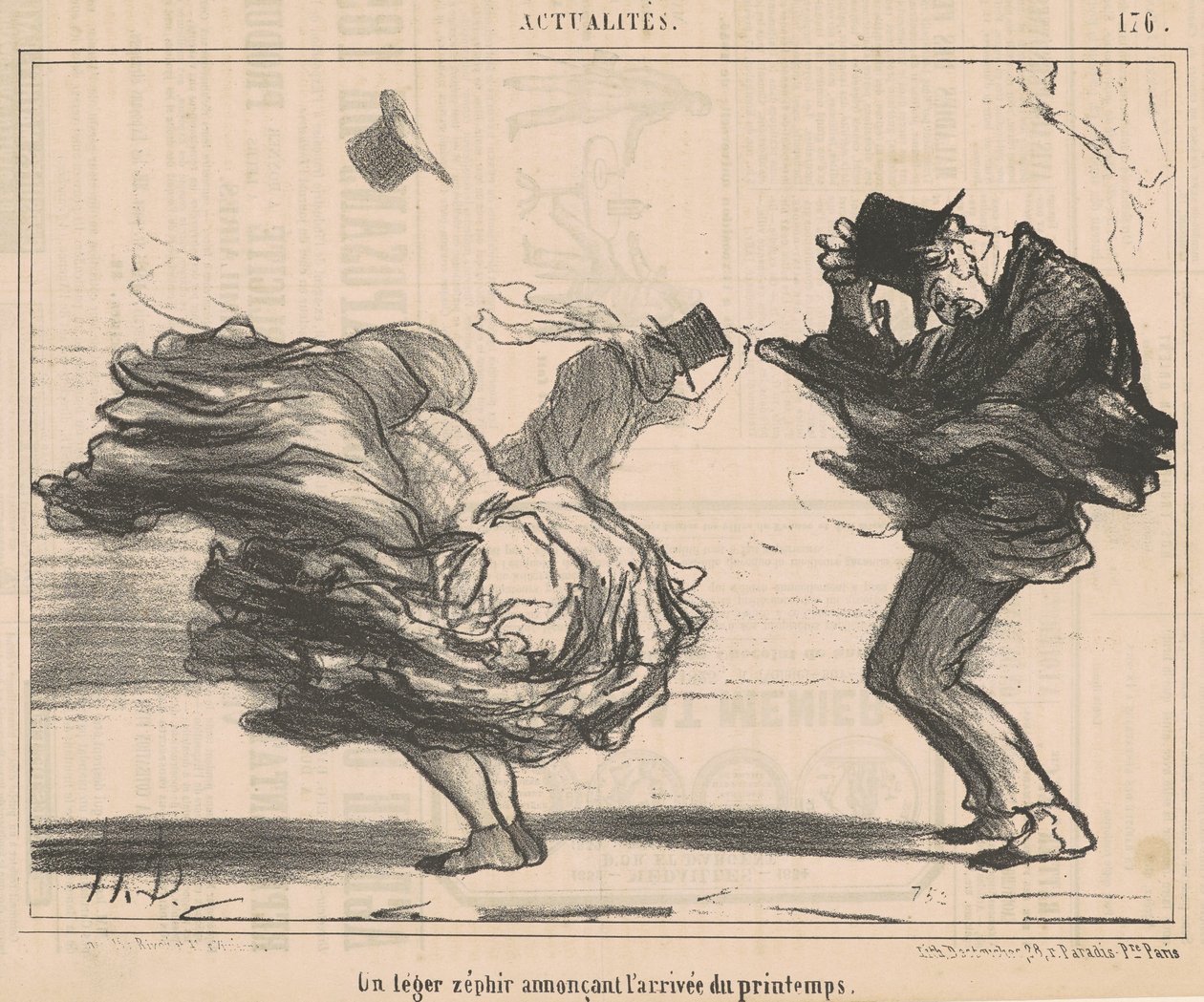 Ein leichter Zephyr kündigt den Frühling an von Honoré Daumier