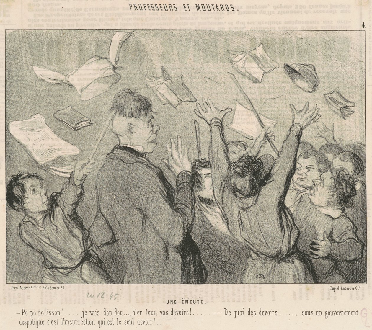 Une émeute von Honoré Daumier