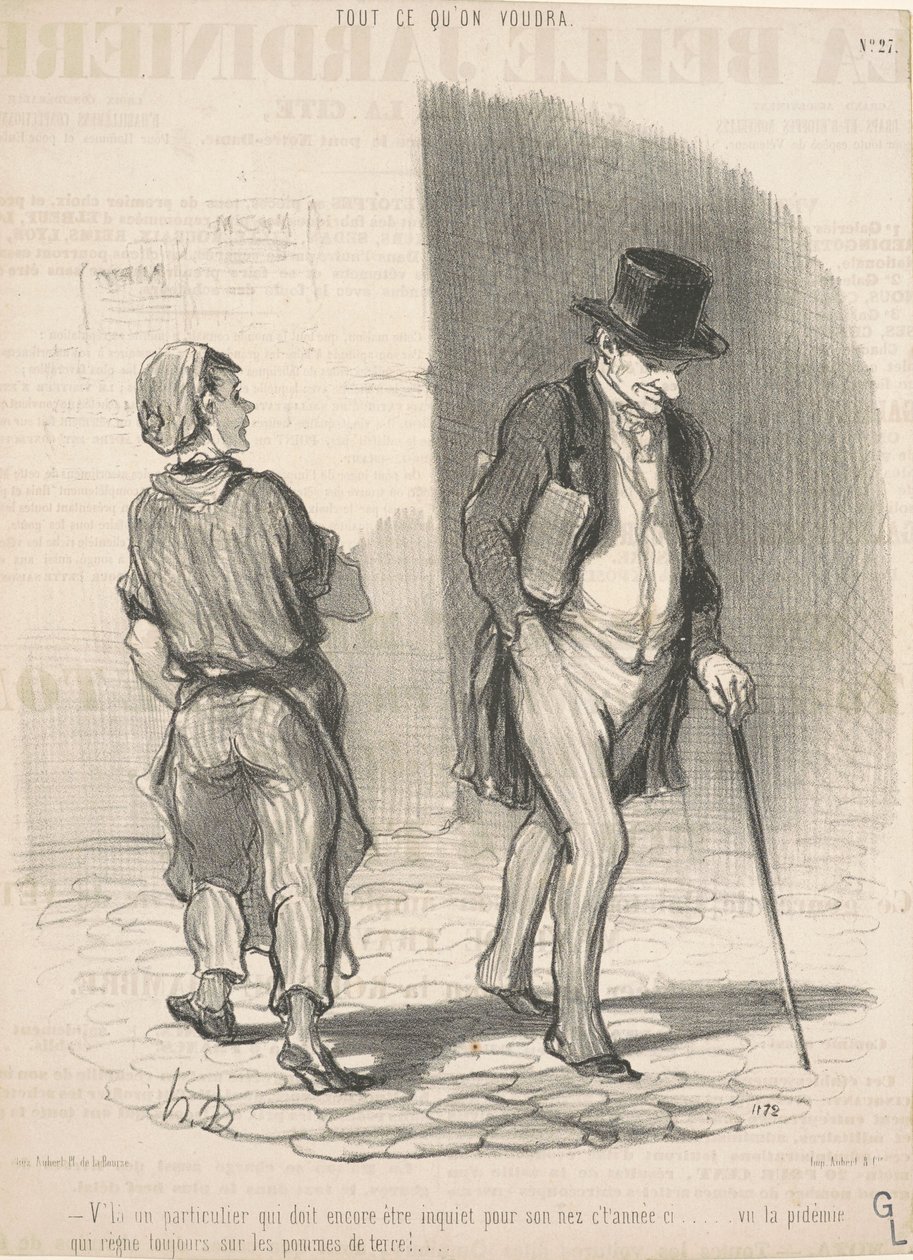 Da ist ein Typ, der muss... besorgt sein... von Honoré Daumier