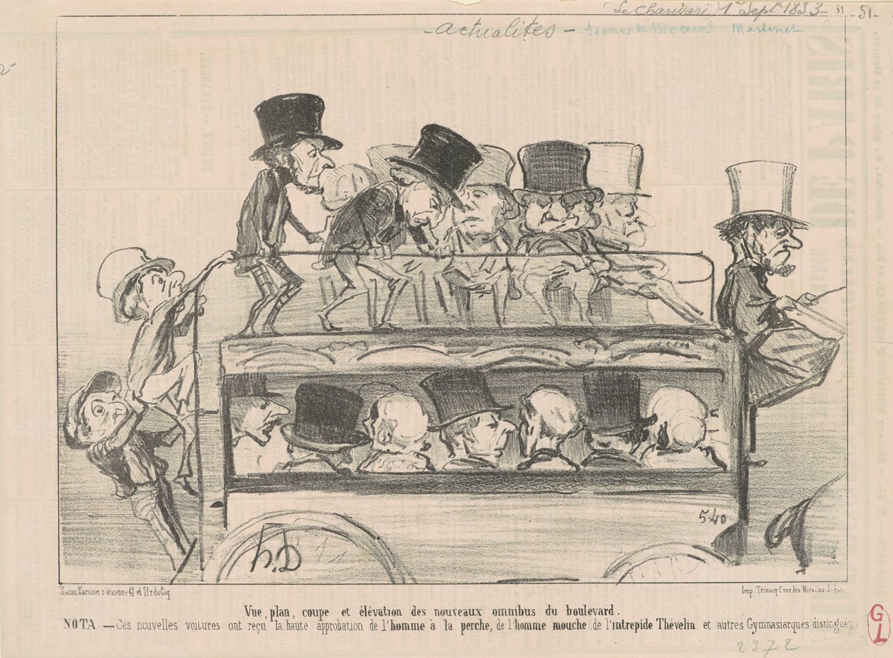Ansicht... und Erhebung der... Omnibusse des Boulevards... von Honoré Daumier