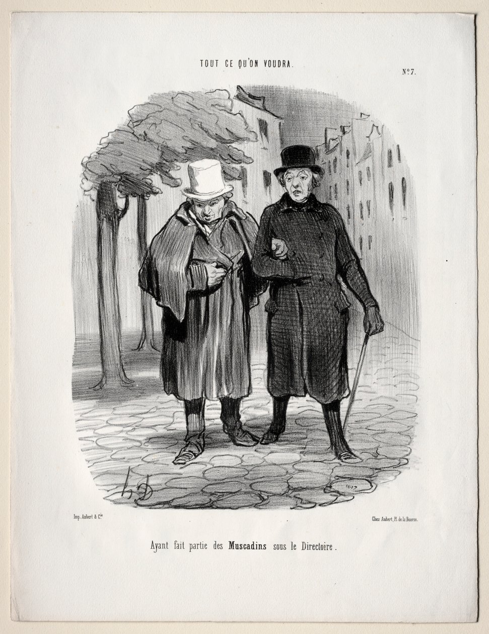 Was du willst, Tafel 7: Die Rolle der Dandies unter dem Direktorium von Honoré Daumier