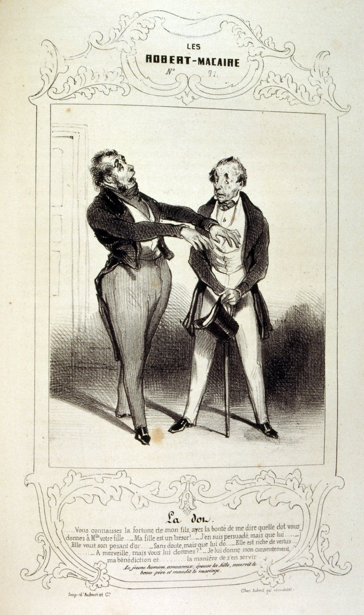 Illustrationen über Ideen und Legenden Philipon unter dem Titel Les Cent und Robert Macaire von Honoré Daumier