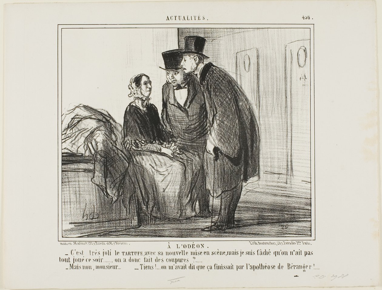 Im Odeon-Theater, Platte 5 aus Vulgarités von Honoré Victorin Daumier
