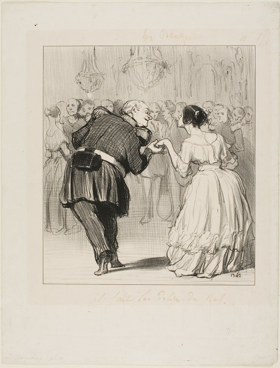 Er erfreut sich am Ball, Platte 10 aus Les Banqueteurs von Honoré Victorin Daumier