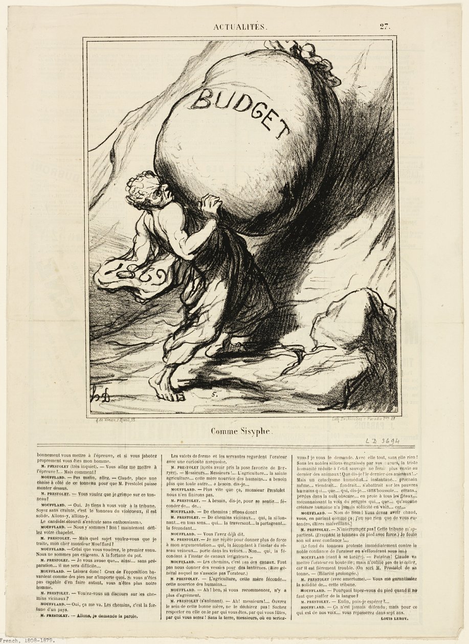 Wie Sisyphus, Platte 27 aus Actualités von Honoré Victorin Daumier