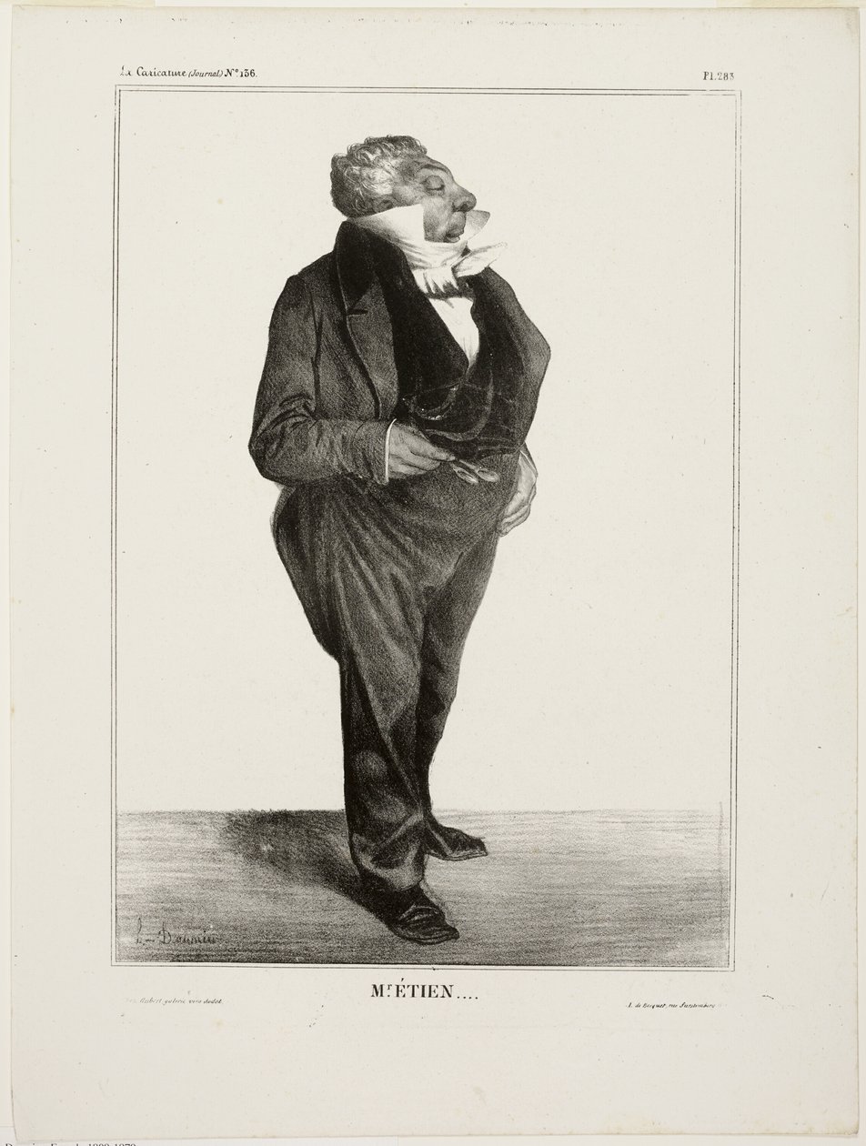 Herr Étien...., Platte 283 aus Célébrités de la Caricature von Honoré Victorin Daumier