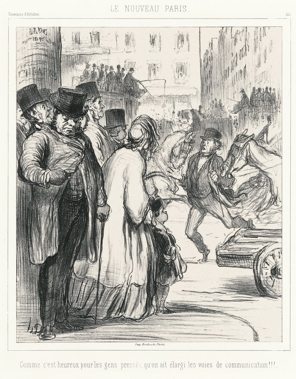 Das neue Paris. Wie glücklich für Eilige, dass die Alleen verbreitert wurden!!!, Platte 301 aus Souvenirs d