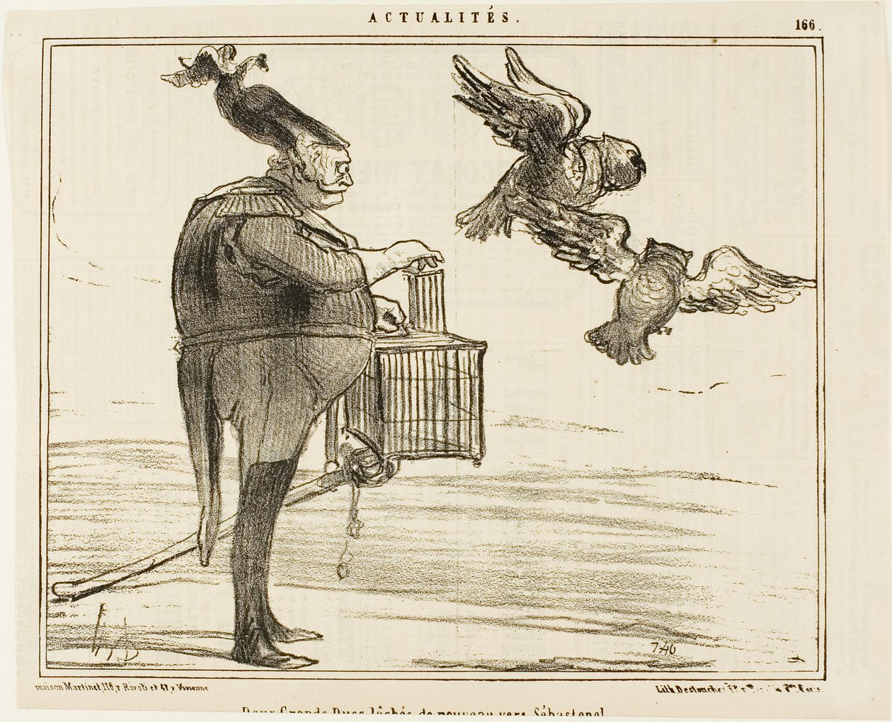 Zwei Großherzöge auf dem Weg nach Sebastopol, Tafel 166 aus Actualités von Honoré Victorin Daumier