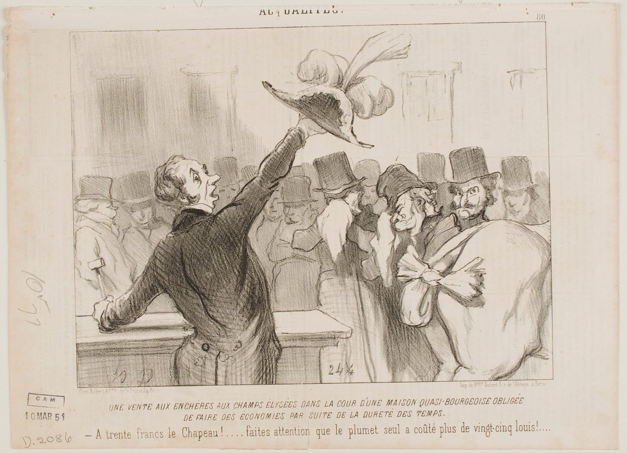 Eine Auktion in einem bürgerlichen Haus von Honoré Daumier