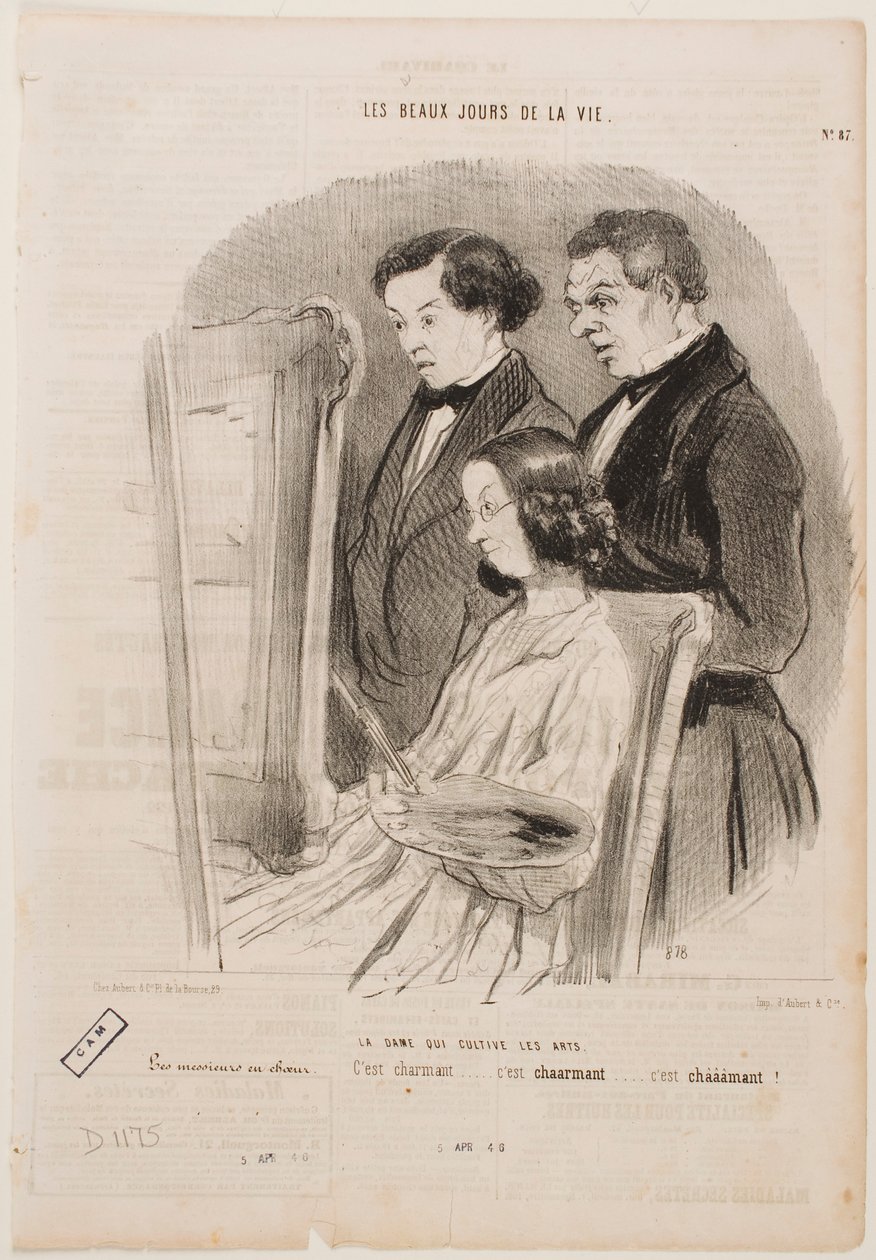 Eine Dame, die sich den Künsten widmet von Honoré Daumier